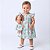 Vestido Bebê Infantil Menina com Boneca de pano 100% Algodão Presente 2 Meses a 6 Anos Estampado - Flor - Imagem 3
