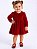 Vestido Infantil Menina em Plush Vermelho Luxo Manga Longa 2 Meses a 6 Anos - Imagem 2