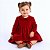 Vestido Infantil Menina em Plush Vermelho Luxo Manga Longa 2 Meses a 6 Anos - Imagem 1