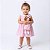 Kit Vestido com Boneca de pano Infantil Xadrez Rosa Conforto Luxo 100% Algodão 2 Meses até 4 Anos Clara - Imagem 3