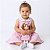 Kit Vestido com Boneca de pano Infantil Xadrez Rosa Conforto Luxo 100% Algodão 2 Meses até 4 Anos Clara - Imagem 1