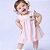 Vestido Bebê e Infantil Listrado Rosa com aplique Cereja 100% Algodão 2 Meses a 8 Anos - Imagem 2