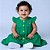 Vestido Bebê Menina e Infantil Verde 100% Algodão Confortável Macio 2 Meses a 6 Anos Copa Brasil - Imagem 1