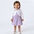 Kit 2 Peças Vestido Bebê Menina Xadrez Lilás 100% Algodão + Bolero Plush 2 Meses a 8 Anos Barbara - Imagem 2