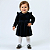 Vestido Bebê Plush Preto Luxo Festa Manga Longa Premium 2 Meses a 6 Anos - Imagem 3