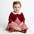 Vestido Bebê Infantil Menina Xadrez Vermelho com aplique Bolero Plush toque macio e confortável 2 meses a 6 anos Giulia - Imagem 1