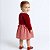 Vestido Bebê Infantil Menina Xadrez Vermelho com aplique Bolero Plush toque macio e confortável 2 meses a 6 anos Giulia - Imagem 3
