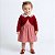 Vestido Bebê Infantil Menina Xadrez Vermelho com aplique Bolero Plush toque macio e confortável 2 meses a 6 anos Giulia - Imagem 2