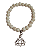 Pulseira de Pedras Naturais Flor de Lotus - Howlita Branca - Imagem 3