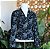 Blazer preto floral veludo cotelê P - Imagem 1