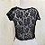 Blusa cropped preta rendada M - Imagem 3