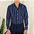 Camisa azul listrada M/G - Imagem 1