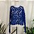Blusa azul renda guipir M - Imagem 2