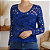 Blusa azul renda guipir M - Imagem 1