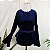 Blusa gótica veludo azul M/G - Imagem 2