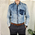 Camisa jeans marmorizado P - Imagem 1