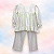 Pijama Gola Quadrada Blusa e Calça - Faixa com Flores - Imagem 1