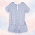 Pijama Blusa e Shorts MC - Listrado Azul Fino - Imagem 1