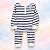 Pijama Blusa e Calça ML - Listrado Azul Marinho - Imagem 1