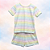 Pijama Blusa e Shorts MC - Listrado Colorido Horizontal Menina - Imagem 1