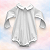 Body Com Gola Menino ML - Branco Liso - Imagem 1