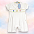Macaquinho Smock Cupcake Colorido Menino - Branco Liso - Imagem 1