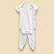 Pijama Body e Calça MC - Branco Liso - Imagem 1