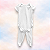 Pijama Body e Calça MC - Branco Liso - Imagem 1
