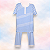 Pijama Blusa e Calça MC - Listrado Azul Largo - Imagem 1
