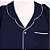 Pijama Botões Blusa e Shorts MC - Azul Marinho Liso - Imagem 2