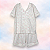 Pijama Botões Blusa e Shorts MC - Laço e Florzinha - Imagem 1