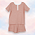 Pijama Blusa e Shorts Pechera MC - Listrado Laranja - Imagem 1