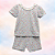Pijama Blusa e Shorts Babadinho MC - Flor Fundo Azul - Imagem 1