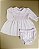 Vestido Smock ML Flor Azul e Rosa  - Off-White - Imagem 1