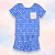 Pijama Blusa e Shorts MC - Esportes Fundo Azul com Bolso - Imagem 1