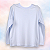 Camiseta Gola Careca ML - Celeste Liso - Imagem 1