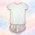 Pijama Blusa e Shorts MC - Corações Claros com Poá - Imagem 1