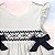 Vestido Laço Smock Rosa com Losango Azul Marinho - Branco Liso - Imagem 2