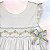 Vestido Laço Smock Zigue-Zague Flores Rosas e Lilás - Branco Liso - Imagem 2