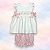 Vestido Laço Smock Rosas e Violetas - Branco Liso - Imagem 1