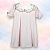 Vestido Entretela Margarida Branca Folha Rosa - Rosa Liso - Imagem 1