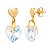 Brincos Miri Morena 33103 Folheado Ouro Cristal 1cm Coração - Imagem 2