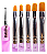 KIT PINCEL PONTA DUPLA LINGUA DE GATO COM BOLEADOR D&Z C/ 5 UN - Imagem 1