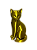 Escultura Gato 15cm Decoração de Interiores DOURADO - Imagem 1