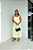 Vestido Linho Midi Fenda Frente Busto Drapeado 2133 - Imagem 3