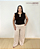 Calça Alfaiataria Bege Plus Size - Imagem 1