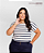 T-Shirt Muscle Listrado Preto Plus Size - Imagem 1