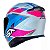 Capacete Asx Eagle Fast Brilho Branco/ Rosa/ Azul 58 - Imagem 3