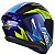 Capacete Asx Draken Vector Brilho Azul/amarelo/cinza - Imagem 2