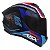 Capacete Asx Draken Cougar Brilho Preto/azul/vermelho - Imagem 4